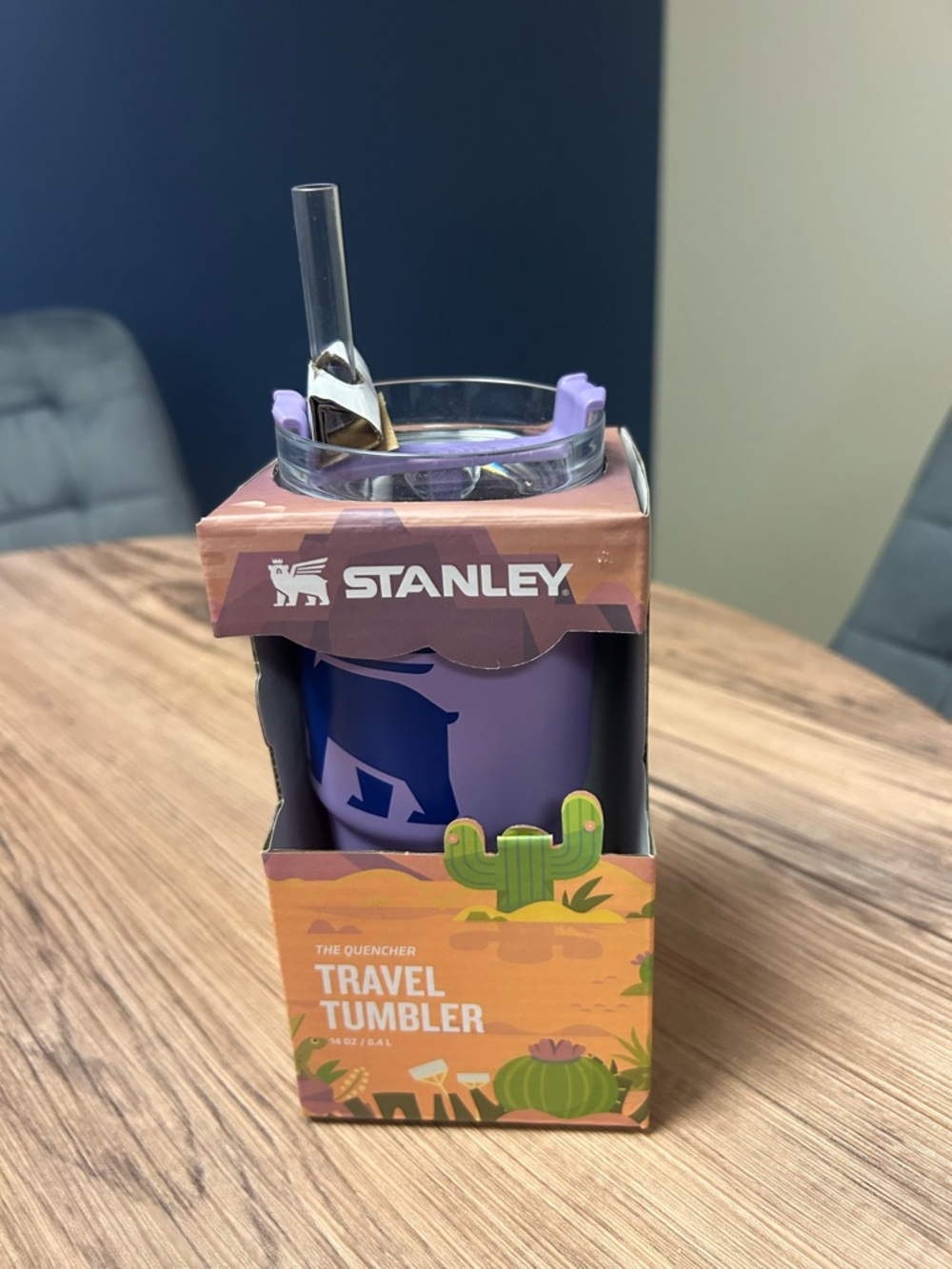 Stanley Lavender Purple Travel Tumbler with Clear Lid and Straw